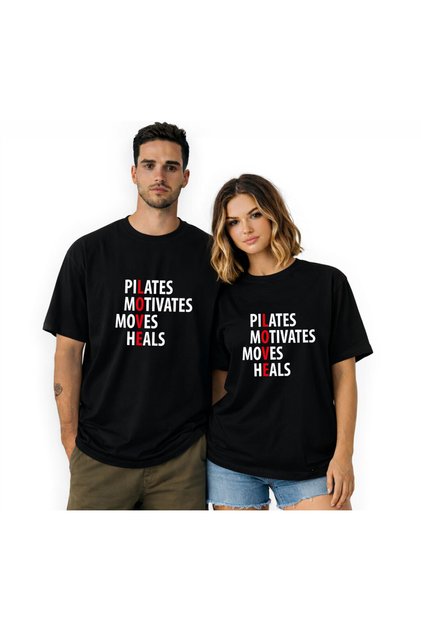 Pilates Motivational Visual Unisex Crew Neck Design Tshirt