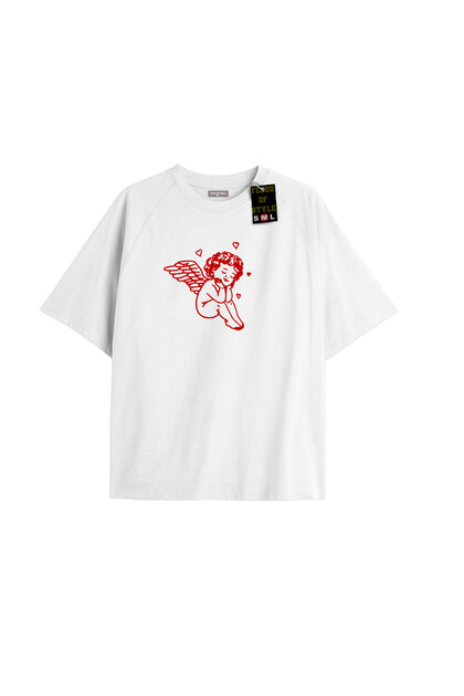 White Oversized T-Shirt Angel Child Special Design