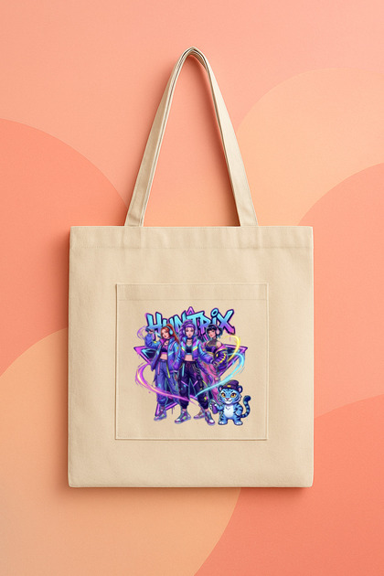 Kpop Demon Hunters Huntrix Zoey Rumi Mi̇ra Designed Premium B Printed Canvas Bag