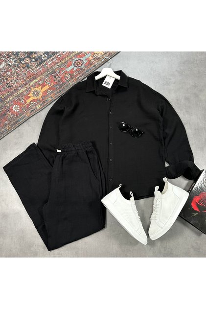 Men's Muslin Fabric Shirt and Pants Set