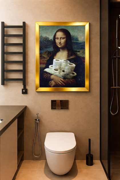 Renkli Çerçeveli Tek Parça Banyo Temalı Yüksek Kalite UV Basklı Tablo