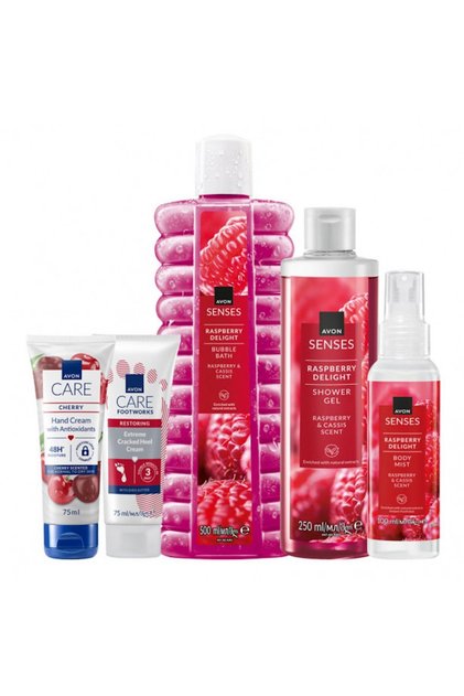 Set Fruity Delight cu infuzie de zmeura 5 produse