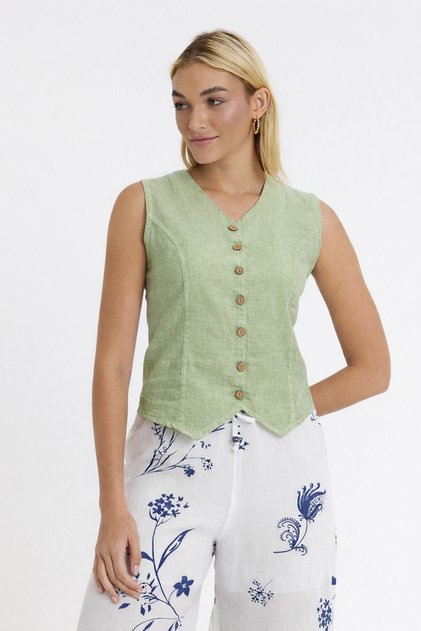 Linen Vest / Shirt - Linen Vienna Jacket - 1590