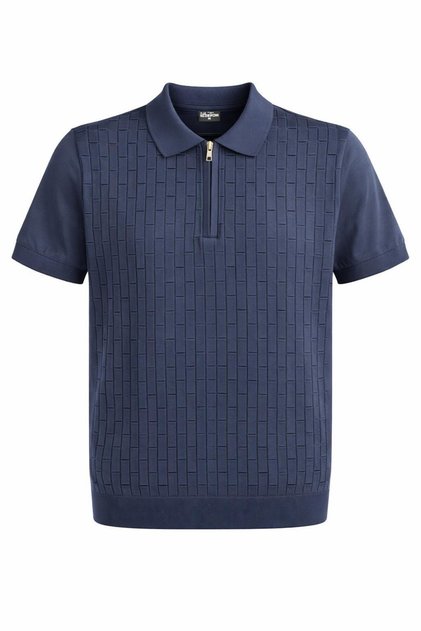 Men's Polo Neck Zippered Knitwear T-Shirt Textured Slim Fit