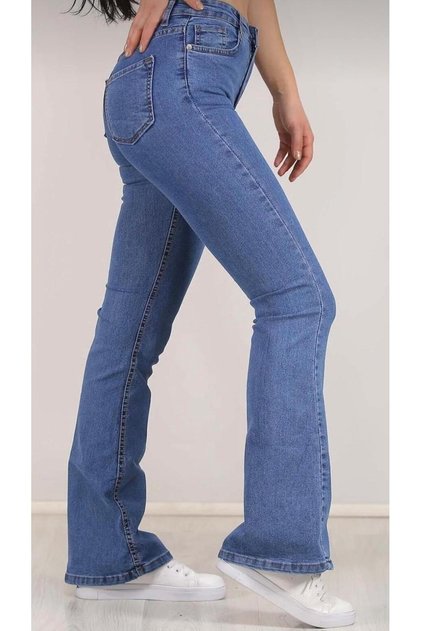 Medium Blue Women's High Waist E Stretchy Comfortable Spanish Jeans