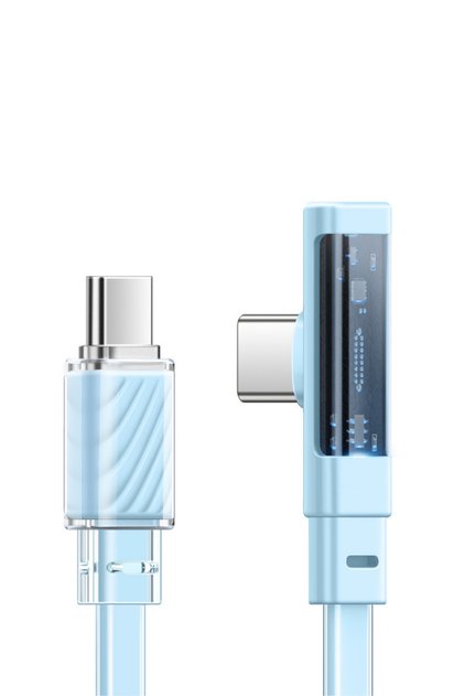 CA-3452 Type-C to Type-C PD 65W L Tip Hızlı Şarj Kablosu 1.2m MAvi