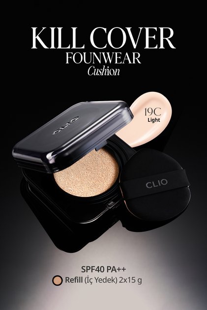 CICA İçerikli, Yüksek Kapatıcı Yarı Mat Kill Cover Founwear Cushion Set (19C Light) SPF40PA++