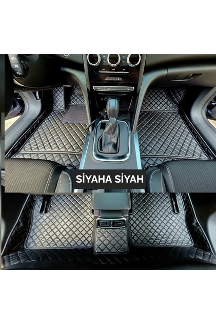 VOLKSWAGEN VW CADDY 2021 - 2026 Uyumlu DİAMOND SİYAHA SİYAH Araca Özel Havuzlu Deri OTO PASPAS