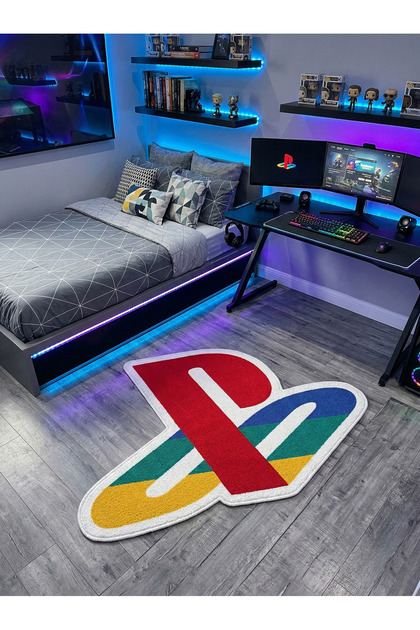 Non-Slip Sole Playstation Xbox Themed Machine for Washable Gamers in the Youth Room Rug Size 120X180