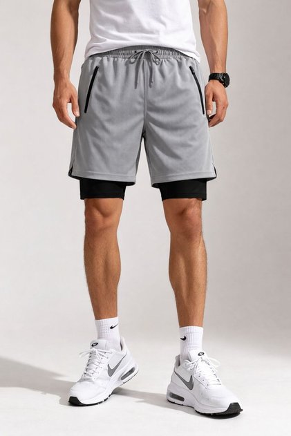Men's Quick Dry Feature Training Astroturf Fitness Short Leggings Sports Shorts