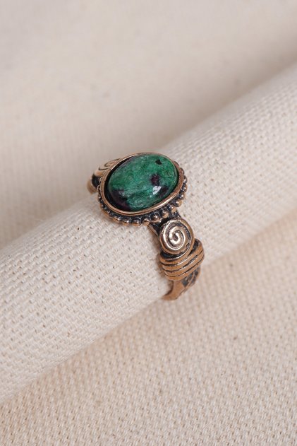 Authentic Ring with Green Stone