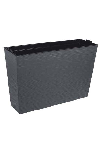 Jardiniera din Plastic Antracit cu Recipient Intern 55x18x36cm - 28.5L