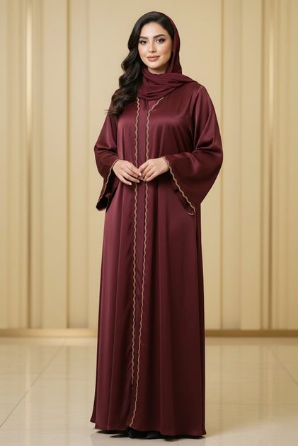 Premium Umbrella Women's Abaya Wide Sleeve V-neck Modest Daily Wear Full Close Casual Muslim Abayas