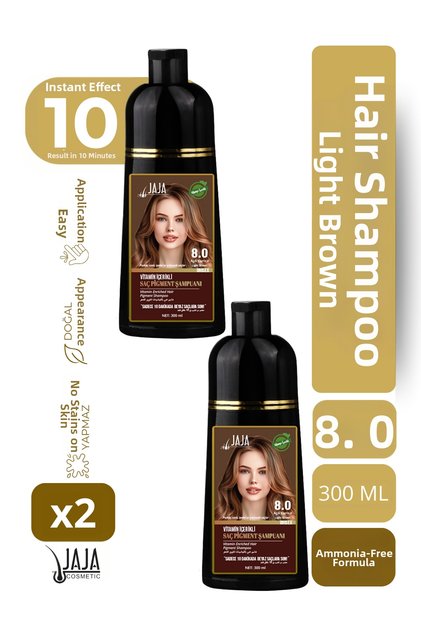 Light Auburn Light Brown Hair Shampoo 8.0 | 300 ml X 2 Pieces & for Whites