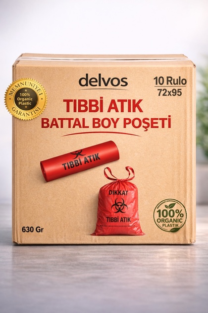 10 Rolls Medical Waste Garbage Bags Battal Size 630 Gr (1 Box) 72X95 Garbage Bags