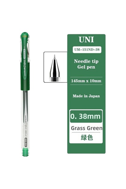 قلم جل UNIBALL SIGNO NEEDLE (0.38) باللون الأخضر العشبي