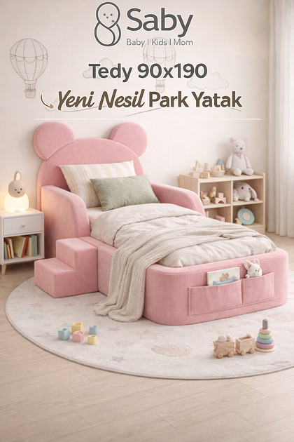 SABY Luxury Tedyy Baza ve Başlıklı Montessori Full Sünger Yatak