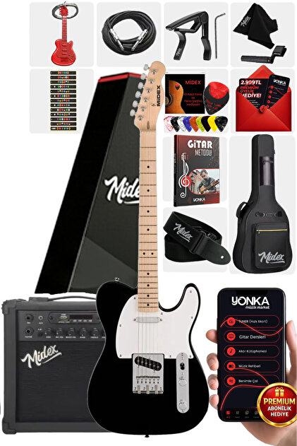 Midex Tlx-50wb-25amp Tele Kasa Maple Klavye 2 Single-coil 25w