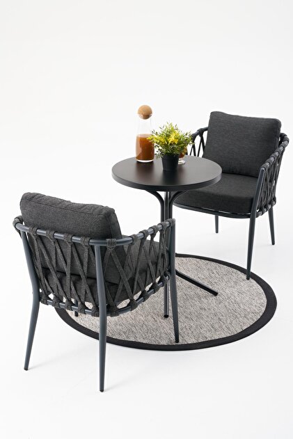 Divona Home Rapunzel Bahçe Balkon Bistro Set ANTRASİT - Fiyatı
