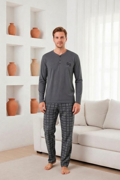 Men's Smoke Long-Sleeve Pajama Set