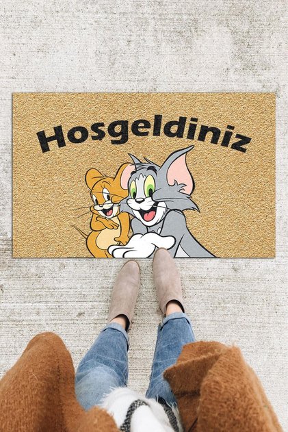 Tom Ve Jerry Kapı Önü Paspası Dekoratif Kapı Paspası Dış Mekan Paspas Ev Içi Paspası