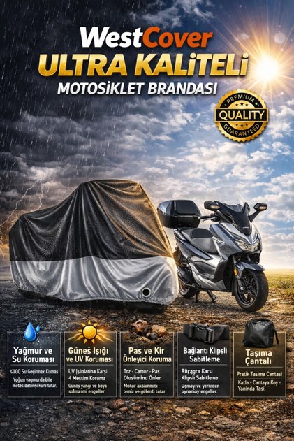 Honda Nss250 (Forza 250) Rear Bag Compatible Vinlex High Quality Gray Black Motorcycle Tarpaulin