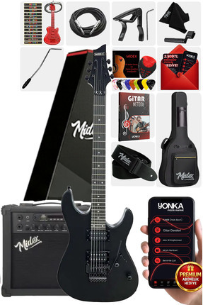 Midex Rph-30bk-25amp Gül Klavye Sss 25w Amfili Elektro Gitar Seti