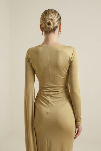 slim fit dress slacks Le Palais Vintage Long Sleeve Yellow Tweed Cape Slim Fit Dress-Cate. Xs / Yellow