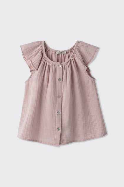 Girl's Soft Textured Pink Muslin Blouse