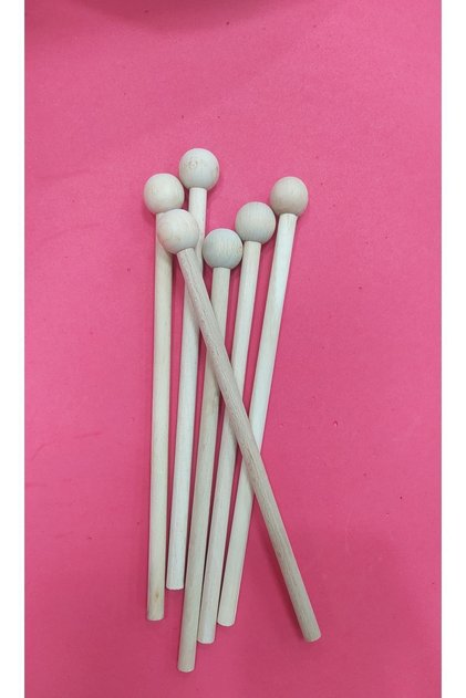 Wooden Rhythm Sticks Set 25 cm Consisting of 20 Sticks with 10 Stage Drum Mallets