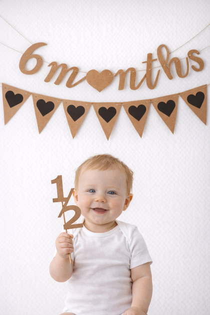 Half Age 6 Months Henna 6 months Kraft Black Triangle Party Set 3 pieces