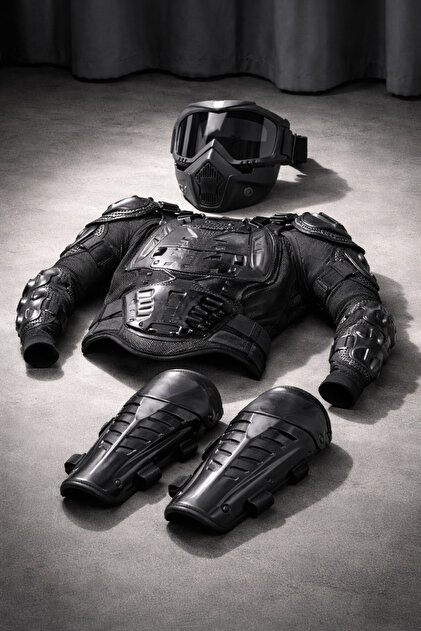 ax7 Body Armor + Knee Armor + Face Armor Motosiklet Tam Koruma