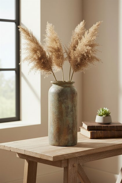 Vază decorativă cu textură antică - Design rustic realizat manual