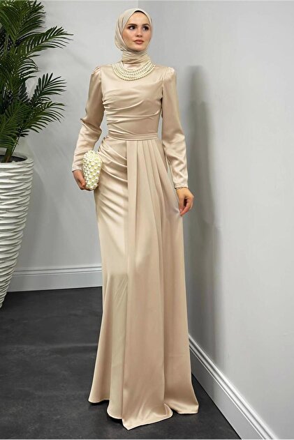 aphrodite midi dress beige dutiers