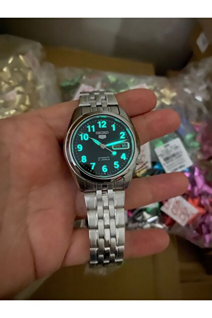 Seiko 5 SNK381K1 Otomatik Çelik Gri Siyah Kadran 39 mm Erkek Kol
