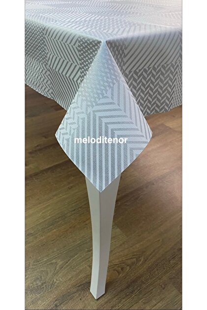 Silver Glittery Gray White Checked Thick Lined Erasable Luxury Pvc Tarpaulin Tablecloth