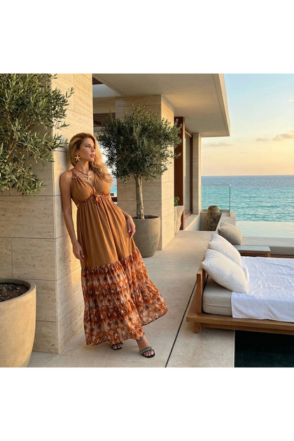 Gazelle Boho Gypsy Dress / Camel