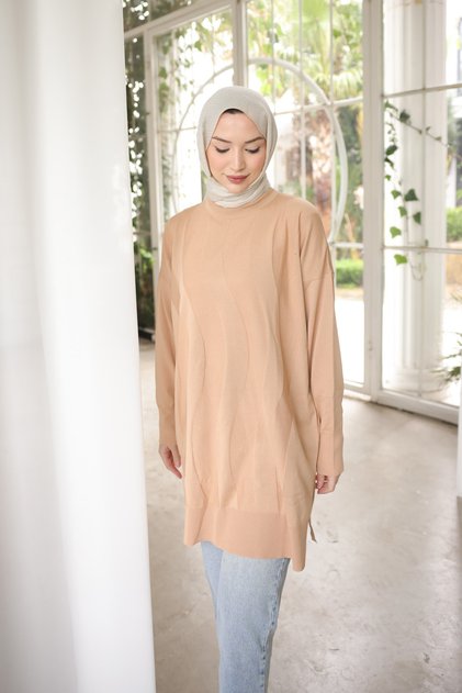 Mink Crew Neck Cold Thread Knitwear Tunic
