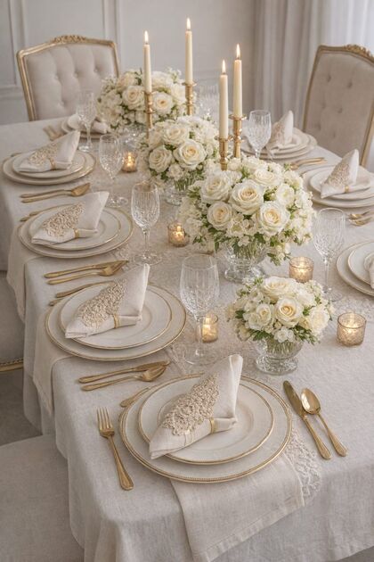 Set of 6 Cotton Fabric Serving Presentation Napkins