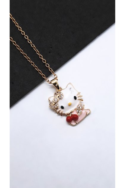 Hello Kitty Figürlü Çelik Kolye