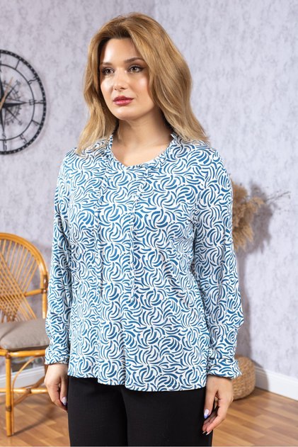 New Model High Quality Middle Age Mother Combed Cotton Blouse 6515