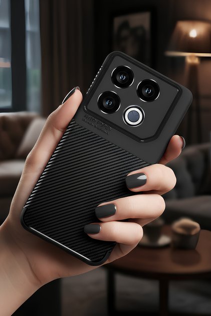 İnfinix GT 20 Pro Kılıf Karbon Tasarımlı İnce Yapılı Kamera Koruma Çıkıntılı Kapak