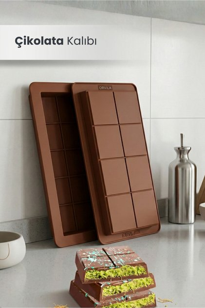 Dubai Chocolate Making Mold | Silicone 8-Piece Non-Stick Bar
