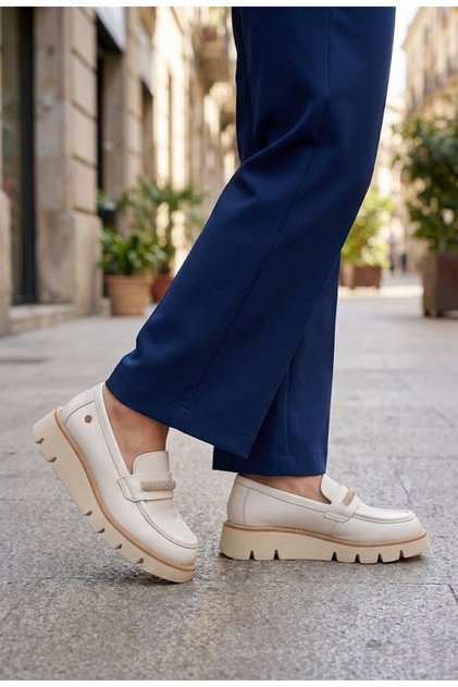 Women's Real Leather Casual Shoes-Cream Beige-Daily-Comfort-Comfort- D25Ya-3740