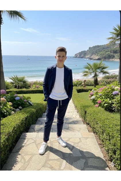 Young Men's 100% Natural Linen Fabric 3-Piece Set