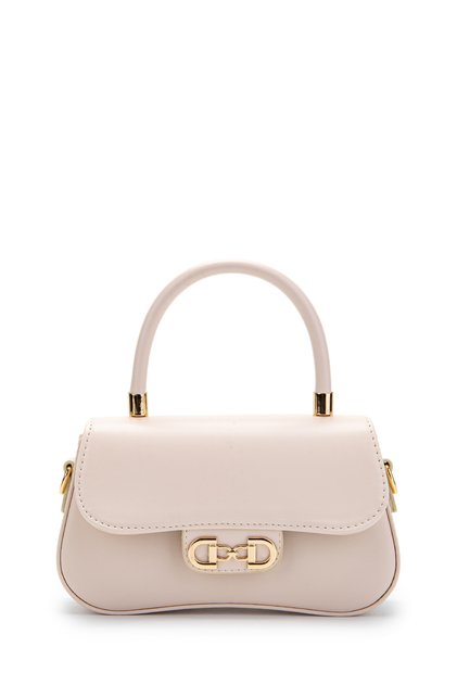 Clamshell Baguette Adel Crossbody Women's Bag Cream