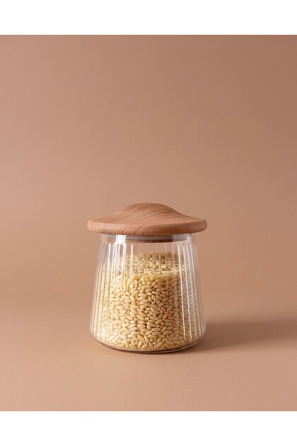 650 ml Mushroom Series Glass Jar with Acacia Lid
