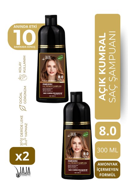 Açık Kumral Light Brown Saç Şampuanı 8.0 | 300 ML x 2 Adet & Beyazlar İçin
