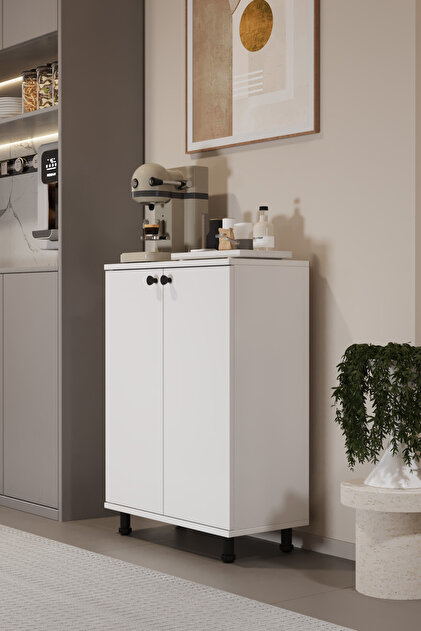 AWOX Miora Modern Çok Amaçlı Ayaklı Dolap 2 Kapaklı Raflı Mutfak
