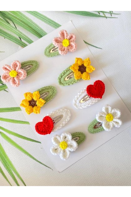 Floral Handmade Mother&Daughter Organic 8-Piece Snap Buckle Suitable for All Age Groups